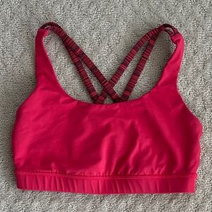 Lululemon SoulCycle Energy Sports Bra Pink Size 6 Running Yoga Training Stretch
